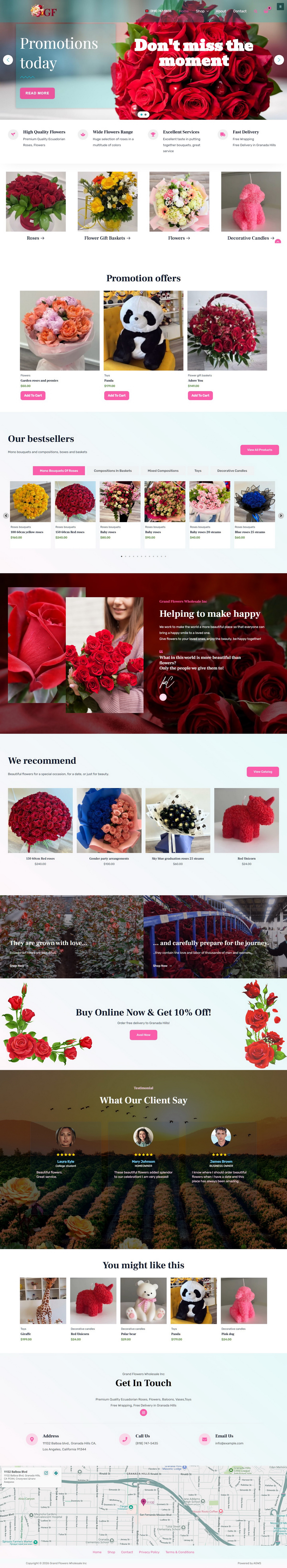 Grand Flowers Wholesale Інтернет-магазин квітів у Лос-Анджелесі, desktop preview